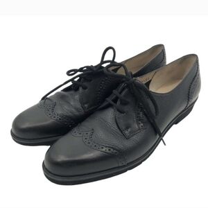 Salvatore Ferragamo Womens Black Oxford Flat Dress Shoes Sz 12